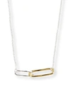 Argento Vivo Two-tone Linked Pendant Necklace In Gold/ Sil