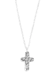 ARGENTO VIVO STERLING SILVER HAMMERED CROSS PENDANT NECKLACE