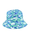 J. Lindeberg Denver Print Bucket Hat In Caldera Jade Cream In Multi