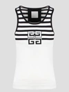 Givenchy 4g Slim Fit Tank Top In Cotton With Stripes