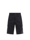 STONE ISLAND COTTON BERMUDA SHORTS WITH REMOVABLE ICONIC PATCH