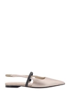 Brunello Cucinelli Pointed Toe Slingback Ballerinas