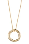NORDSTROM RACK DOUBLE RING PENDANT NECKLACE