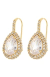 Kate Spade Saturday Pavè Halo Drop Earrings In Clear Gold