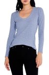 NIC + ZOE THIS OR THAT STRIPE LONG SLEEVE COTTON T-SHIRT
