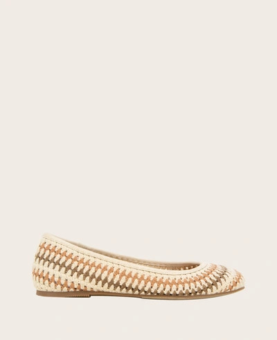 Gentle Souls By Kenneth Cole Mable Leather-trim Flat In Neutral
