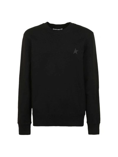 Golden Goose Star Print Cotton Sweatshirt In Black