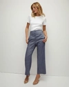 Veronica Beard Aubrie Linen Pant In Blue Melange