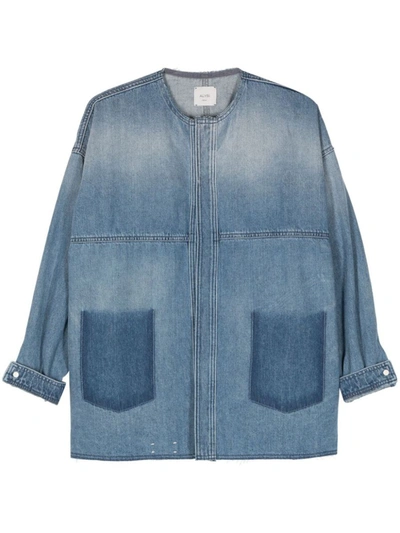 Alysi Open-front Denim Jacket In Lavado Oscuro