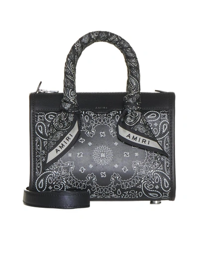 Amiri Bandana Micro Triangle Handbag In Black