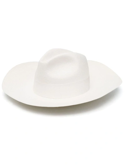 Borsalino Sophie Ribbon-detail Sun Hat In Cream