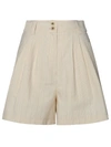 Golden Goose Pinstriped Cotton-blend Shorts In Cream