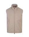 KITON KITON BEIGE VEST WITH PULL-OUT HOOD