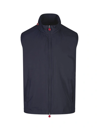 Kiton Blue Vest With Pull-out Hood