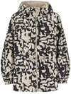 Mackage Geometric Print Reversible Delia Windbreaker In Black