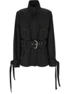 Off-white Belted Cotton-twill Jacket In Black No C