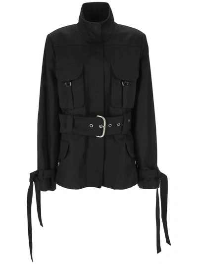 Off-white Belted-waist Jacket In Black