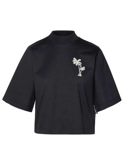 Palm Angels Crop Palms T-shirt In Black