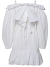 Patou Volume Ruffled Minidress In White