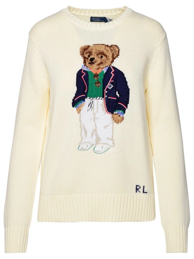 Polo Ralph Lauren Riv Bear Jersey In Cream