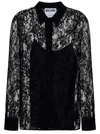Moschino Floral-lace Button-up Shirt In Nero