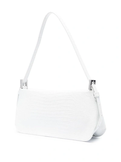 By Far Dulce White Lizard Embossed Leather