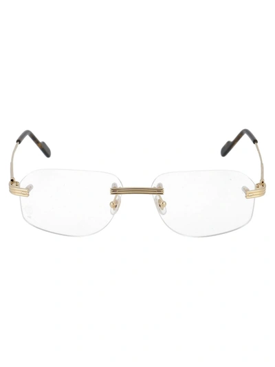 Cartier Ct0349o Gold Glasses In 002 Gold Gold Transparent
