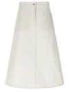 Studio Nicholson Baringo Denim Midi Skirt In White