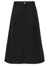 Studio Nicholson Black A-line Denim Maxi Skirt In Black
