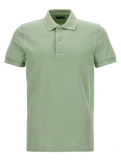 Tom Ford Tennis Piquet Polo In Green