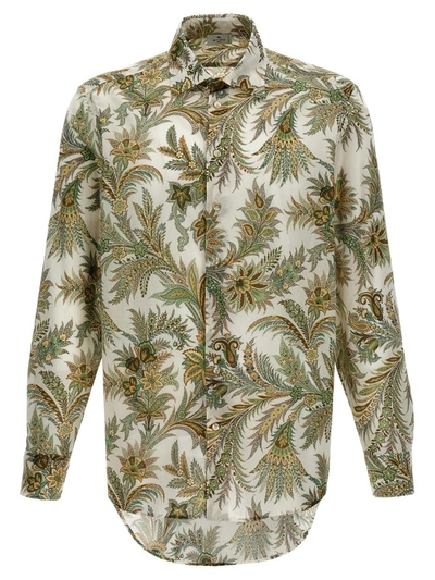 Etro All Over Print Shirt In Verde