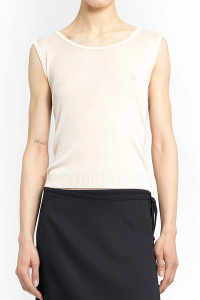 Lemaire Seamless Semi-sheer Tank Top In Beige