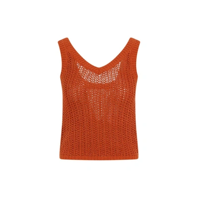 Max Mara Arrigo Crochet Top In Yellow