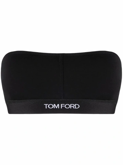 Tom Ford Double Peach Bandeau Bra In Black