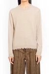 Uma Wang Beige Cashmere Sweater With Distressed Details In Neutral
