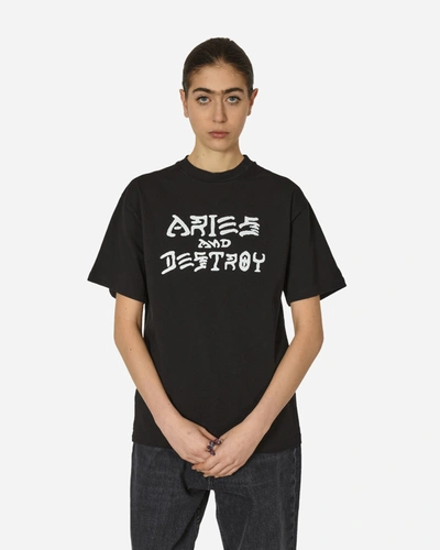 Aries Vintage  And Destroy T-shirt In Black