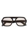 Elisa Johnson Jane 54mm Flat Top Navigator Sunglasses In Gloss Black