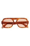 Elisa Johnson Jane 54mm Flat Top Navigator Sunglasses In Light Brown Tortoise