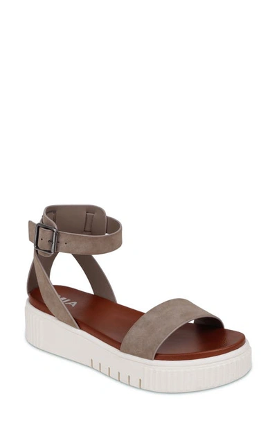 Mia Lunna Platform Ankle Strap Sandal In Taupe