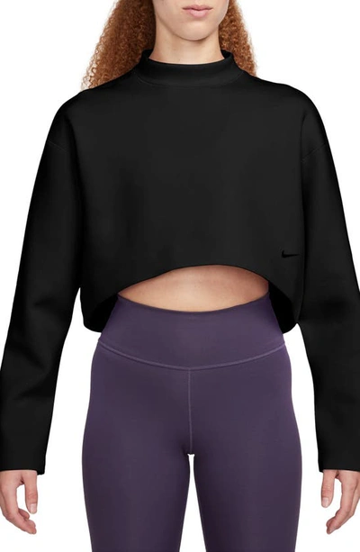 Nike Prima Futuremove Oversize Dri-fit Crop Sweatshirt In Black