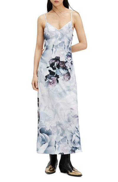 Allsaints Bryony Valley Floral Print Midi Slip Dress In White | ModeSens