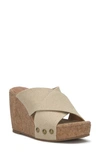 LUCKY BRAND VALMAI PLATFORM WEDGE SLIDE SANDAL