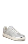 Sam Edelman Harper Womens Faux Leather Metallic Casual And Fashion Sneakers In Soft Silver