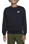 Nike Sportswear Club Fleece Big Kids' Sweatshirt In Black