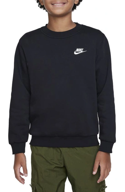 Nike Sportswear Club Fleece Big Kids' Sweatshirt In Black/white