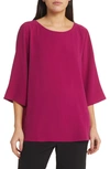 EILEEN FISHER BALLET NECK SILK TOP