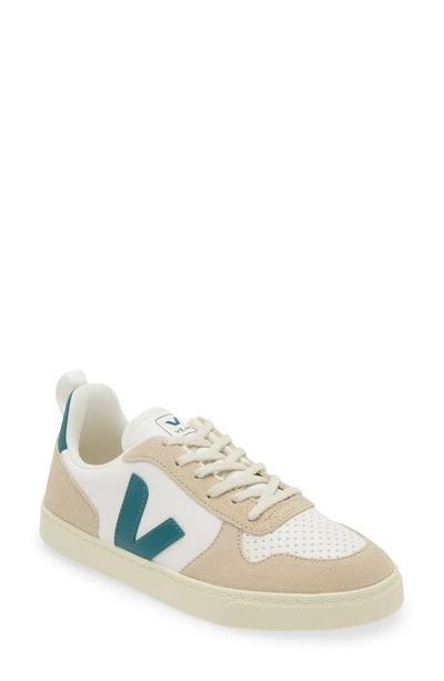 Veja Kids' Small V-10 Sneaker In Extra-white Brittany Almond
