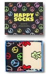 HAPPY SOCKS ASSORTED 2-PACK PEACE CREW SOCKS GIFT BOX