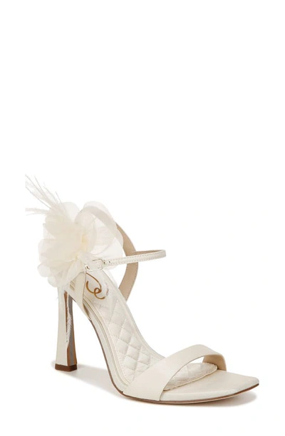 Sam Edelman Leana Flower Strap Heel Pearl Ivory In White