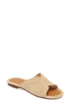 Carrie Forbes Woven Raffia Flat Slide Sandals In Natural